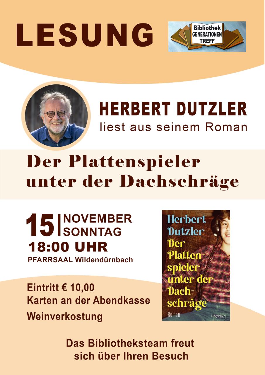 Lesung: "Der Plattenspieler unter der Dachschräge"