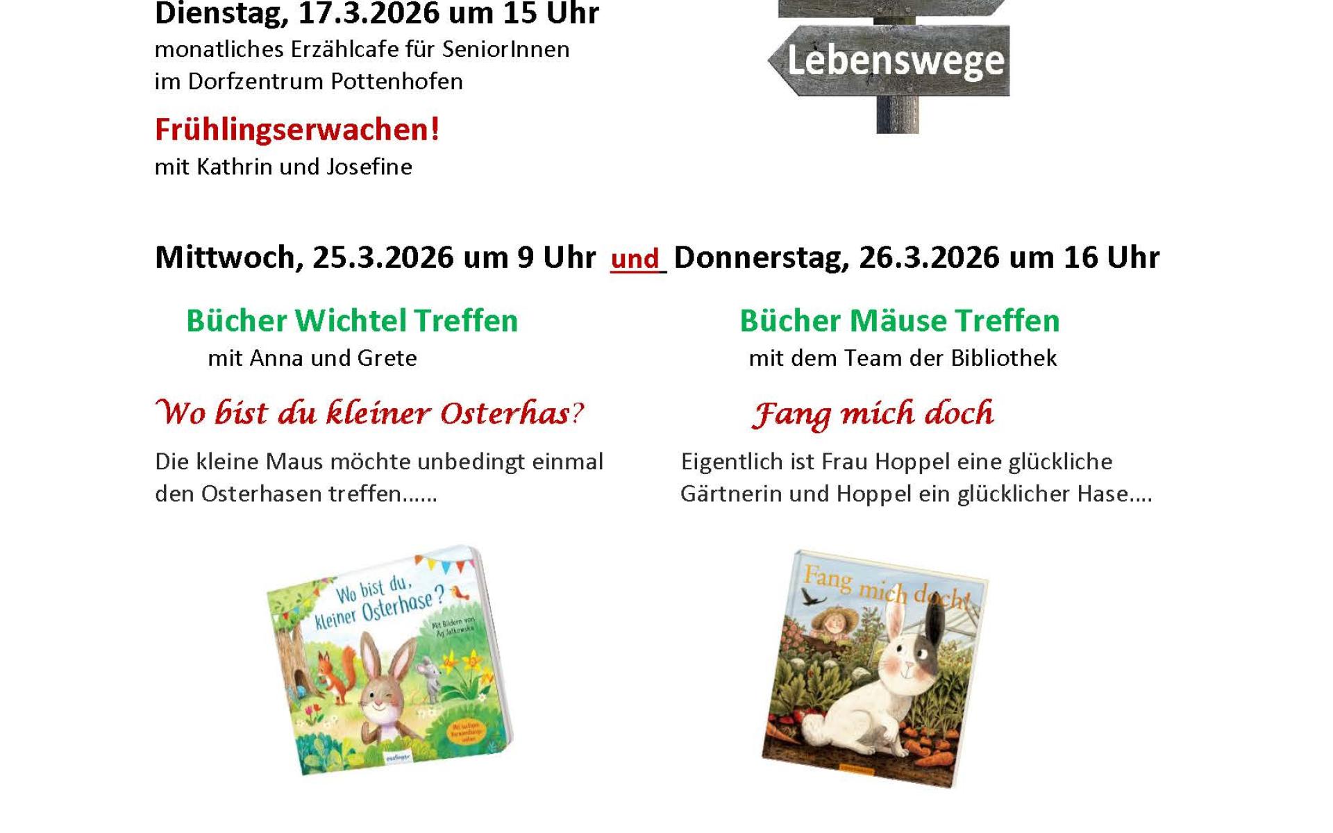 Bibliothek Generationentreff: Programm März 2026