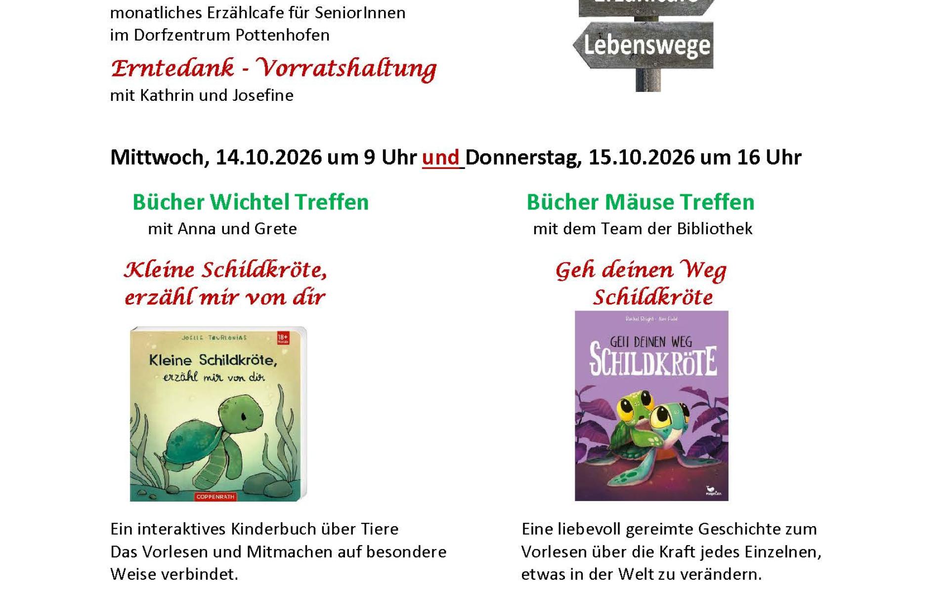 Bibliothek Generationentreff: Programm Oktober 2026